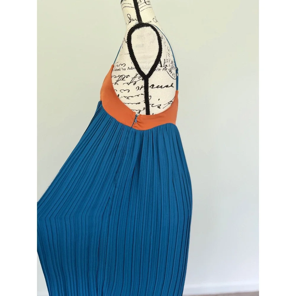 Nasty Gal Collection Plisse Wide Leg Jumpsuit Teal Orange Two Tone Size 4 - Picture 16 of 16